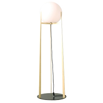 Lampa podłogowa szklana kula Milla mleczna